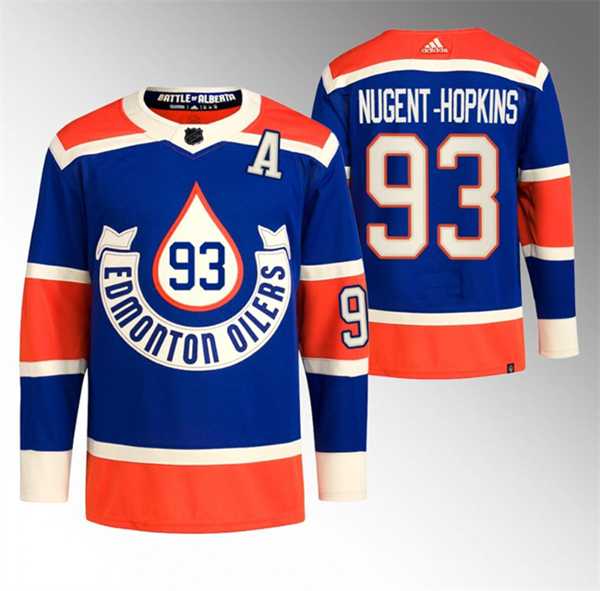 Men's Edmonton Oilers #93 Ryan Nugent-Hopkins 2023 Royal Heritage Classic Primegreen Stitched Jersey Dzhi